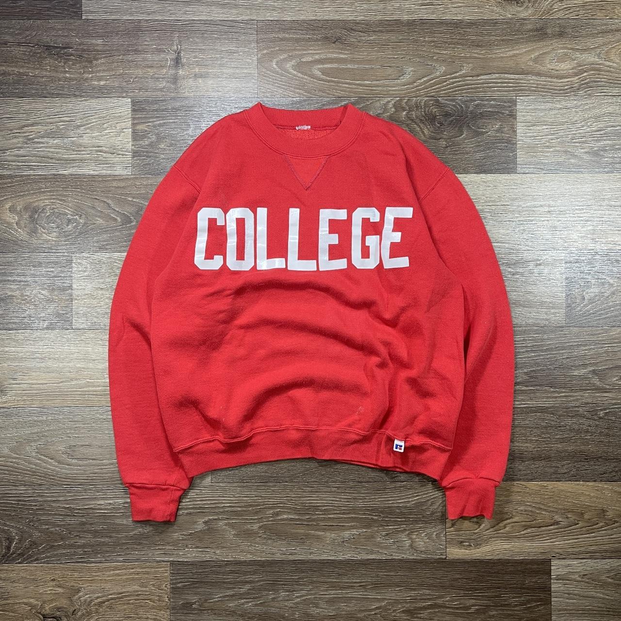 Russell Athletic Men's Red and White Sweatshirt