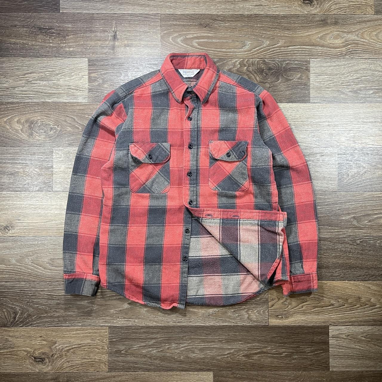 Vintage 90s Five Brother Plaid Flannel. Tagged... - Depop