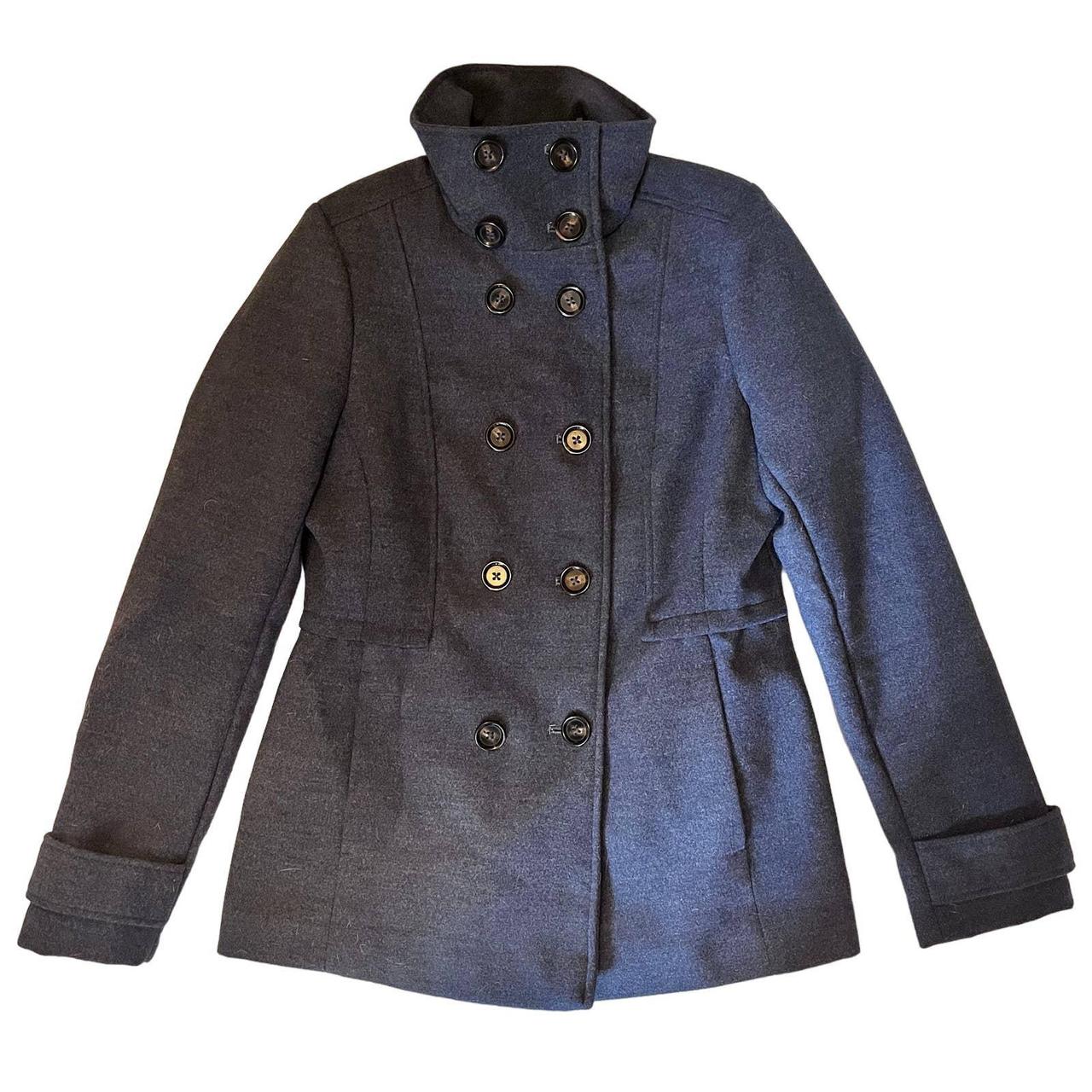 Black rivet clearance womens wool coat