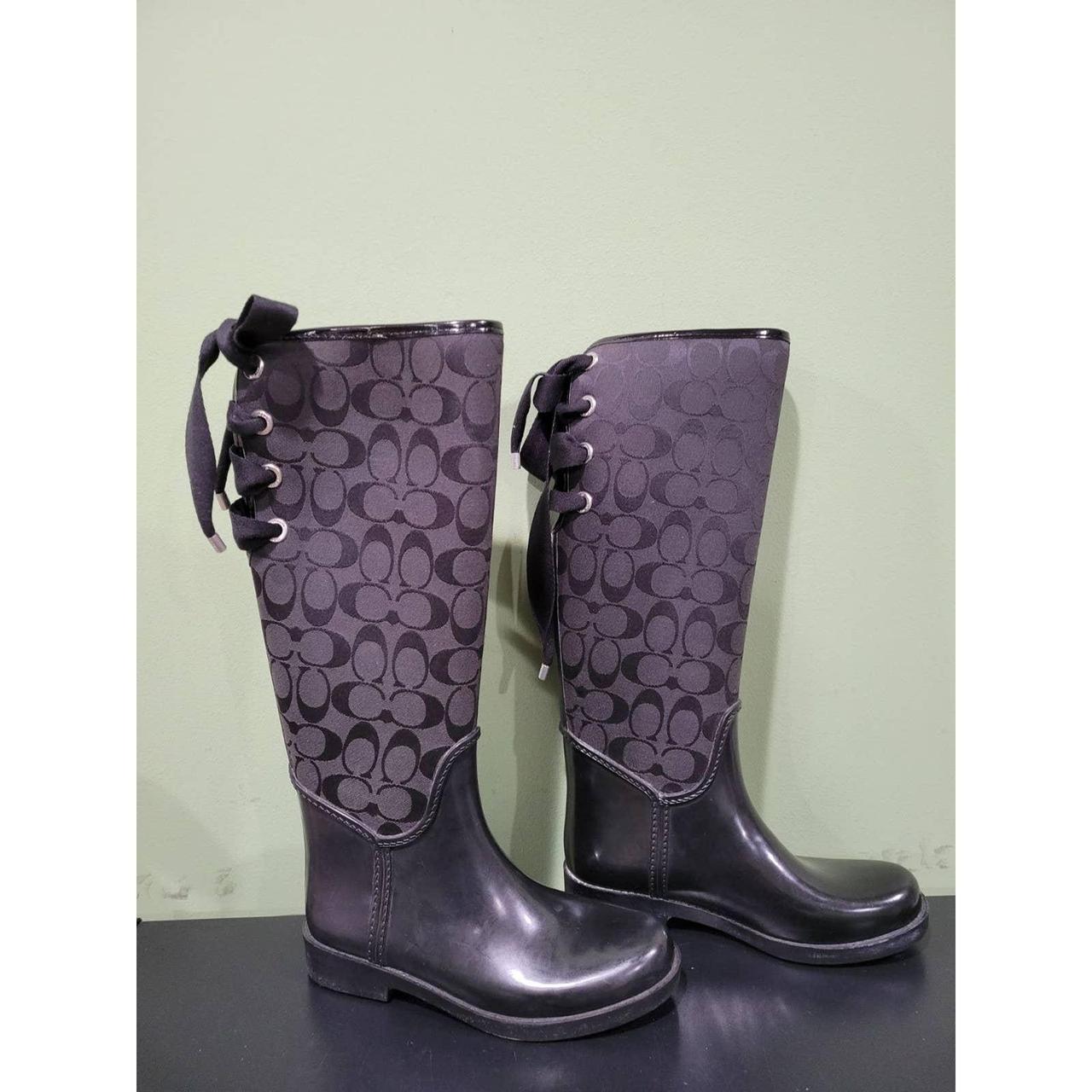 Purple coach hot sale rain boots