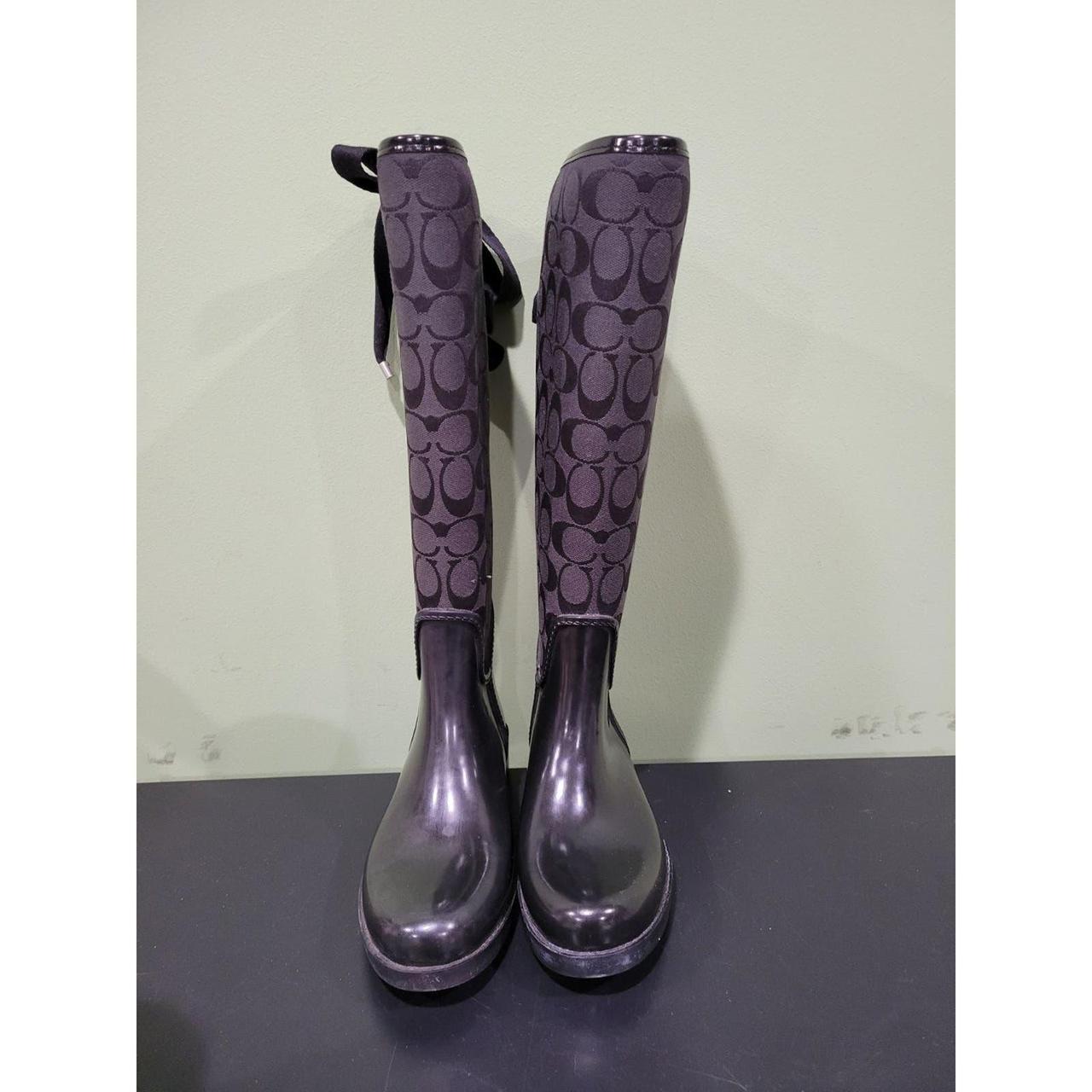 Coach women s ribbon edition Tristee Rain Boot size. Depop