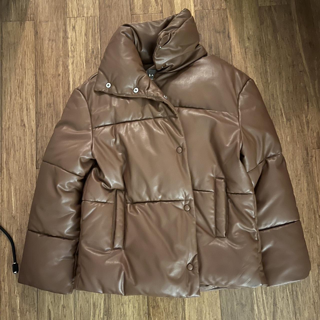 BAGATELLE.NYC Oversize Faux Leather Puffer Jacket. Depop