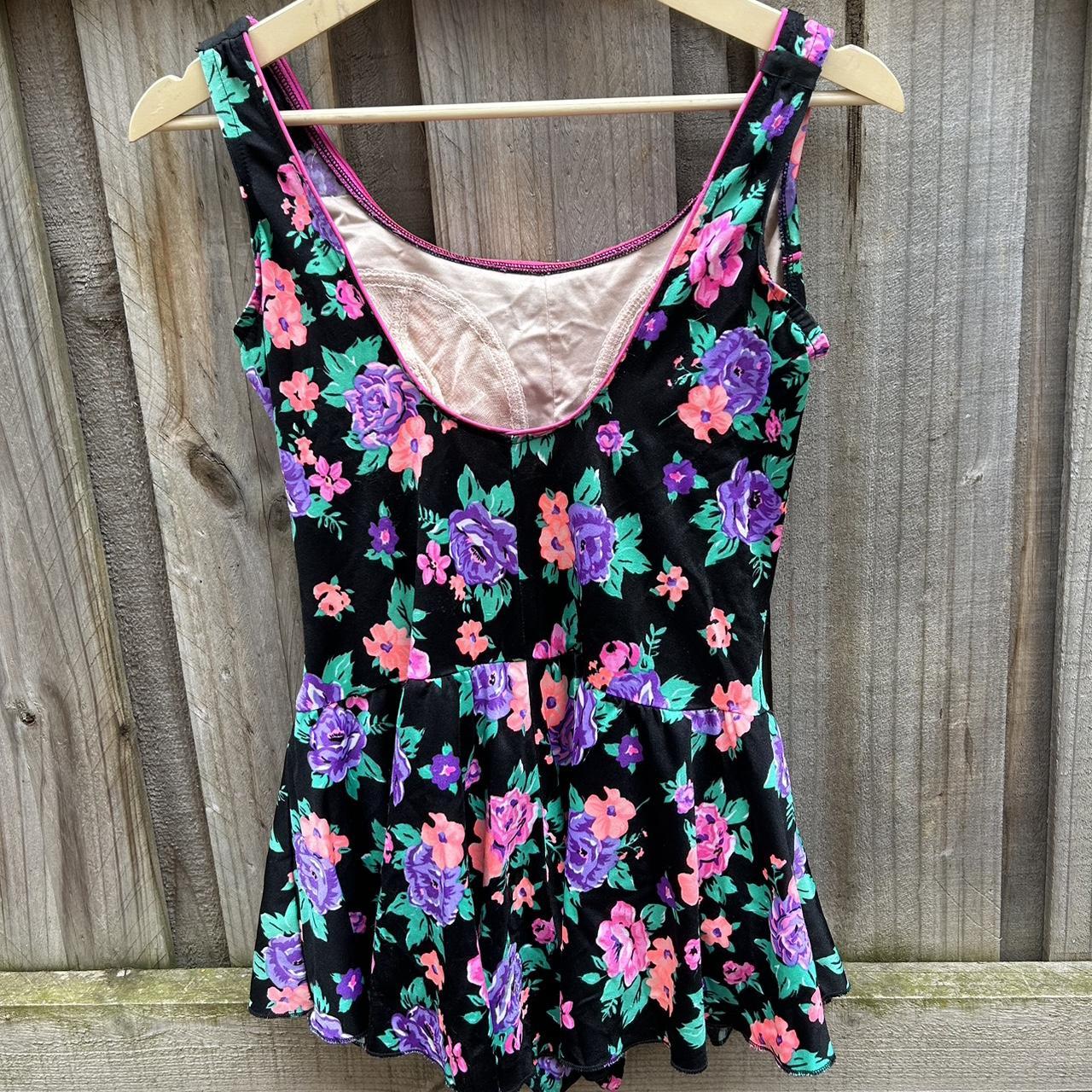 Vintage 90s floral swimsuit. The size tag on this... - Depop