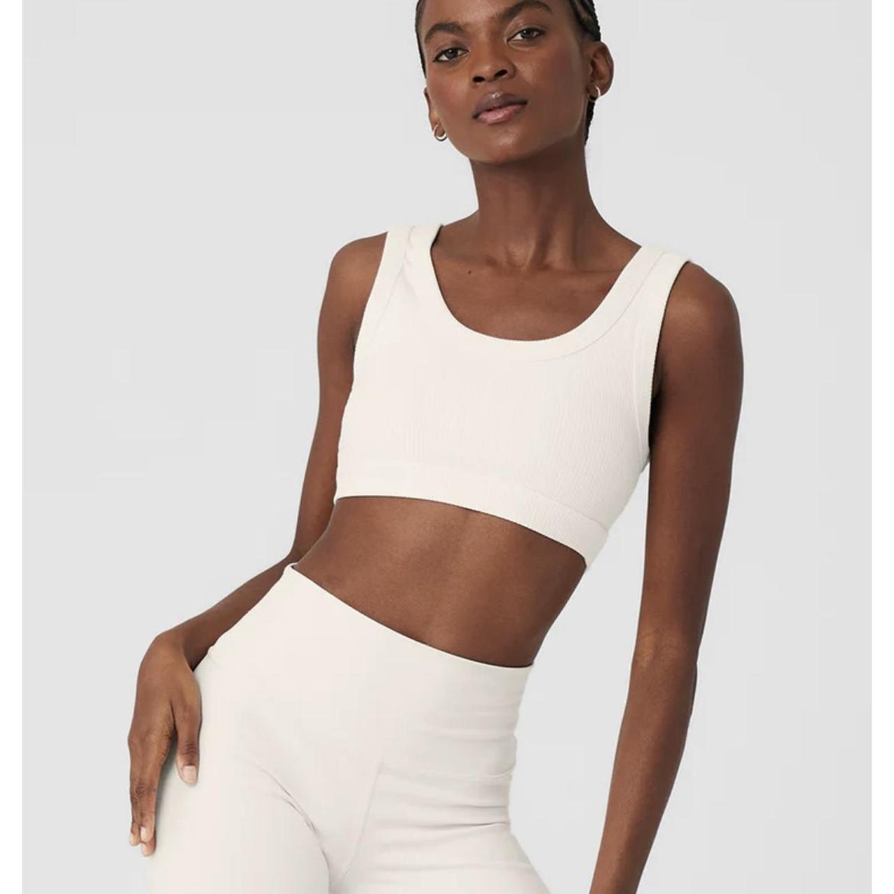 Alo Yoga Wellness Bra in Ivory Size: Small - only | Depop