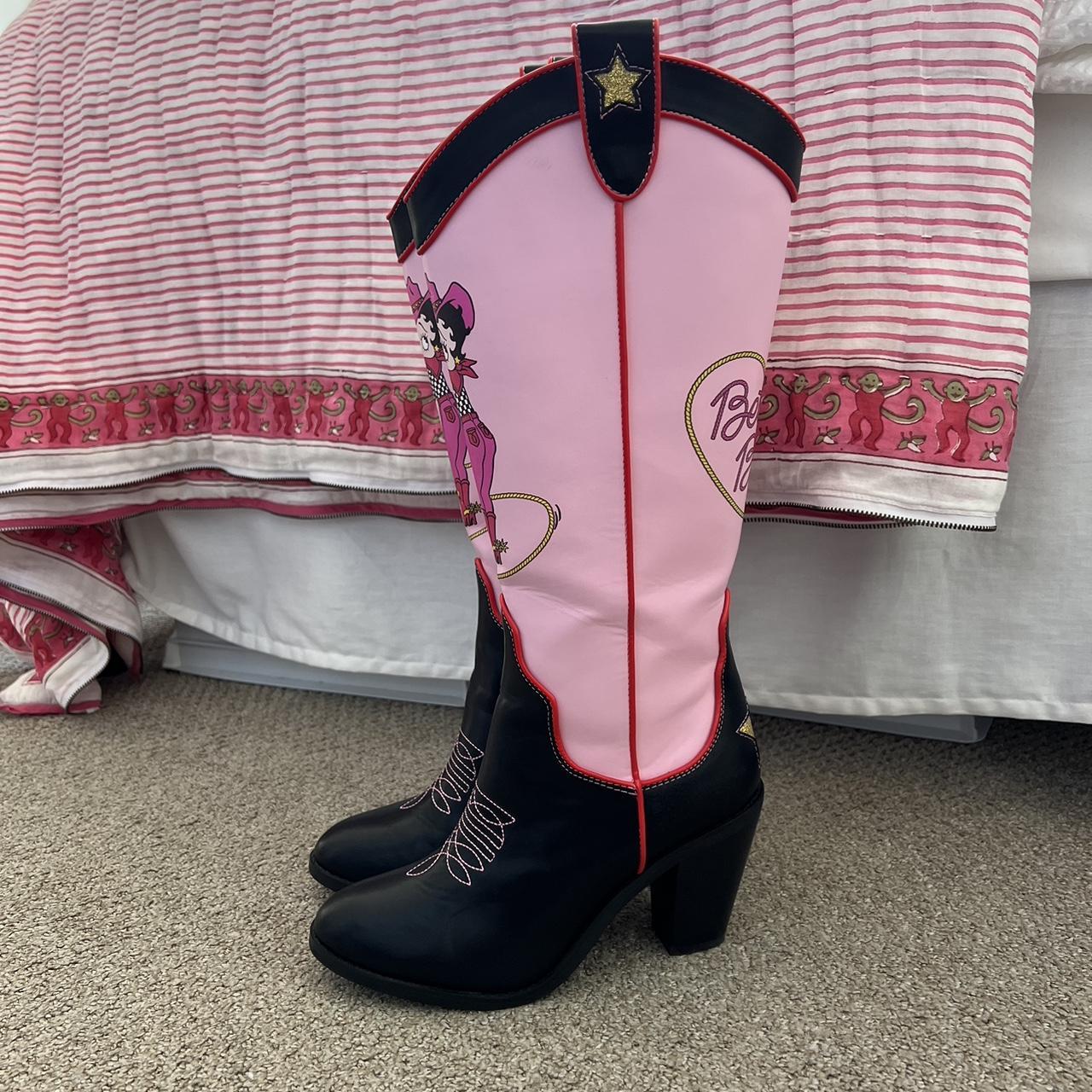 Dolls Kill Betty Boop cowboy boots💖🤠 fun pink... Depop