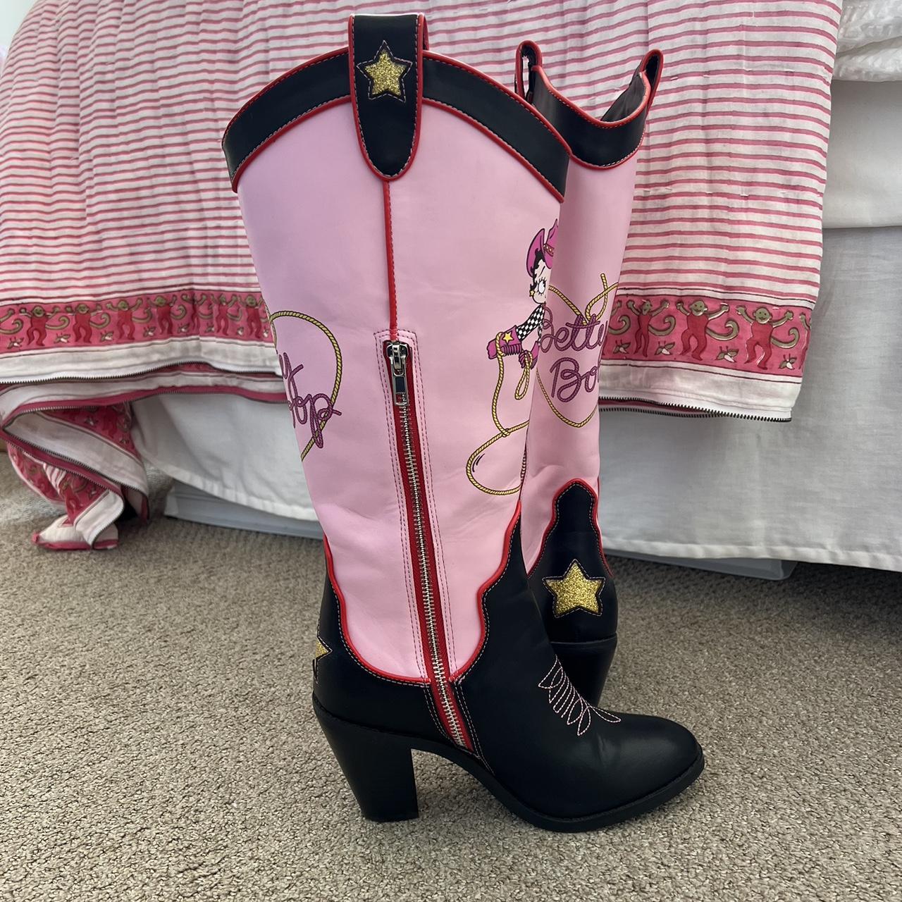 Dolls Kill Betty Boop cowboy boots💖🤠 fun pink... Depop