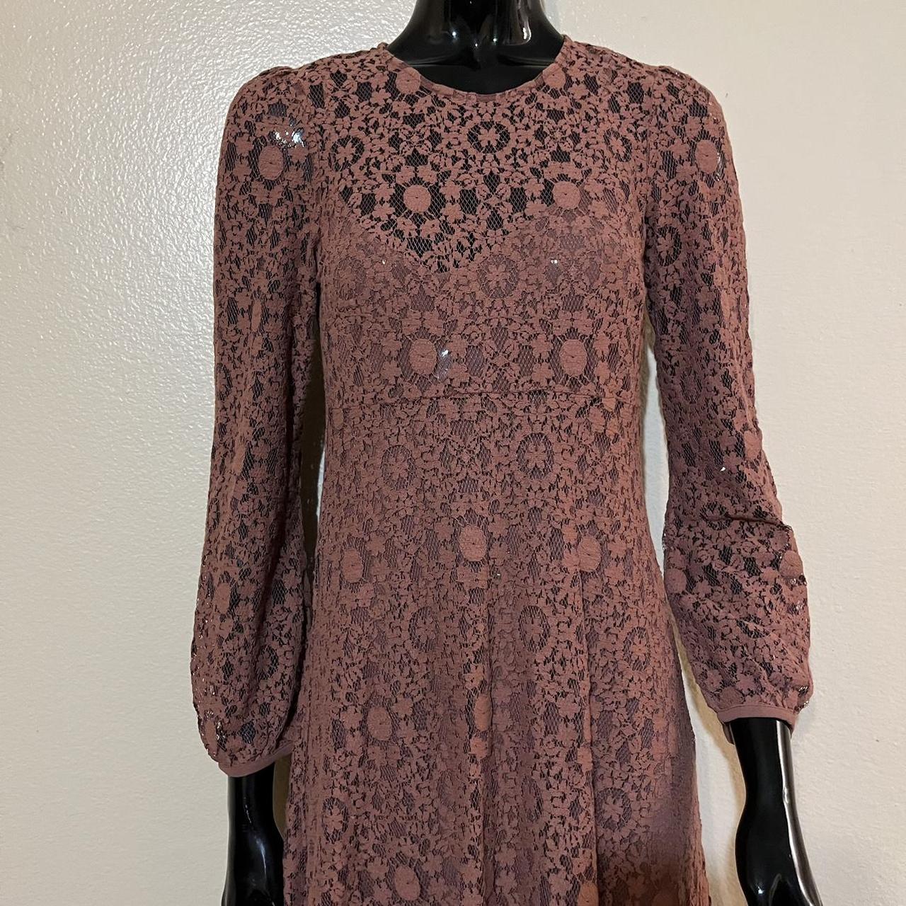 Zara Terra-Cotta Brown Lace Dress . Zara Women’s... - Depop