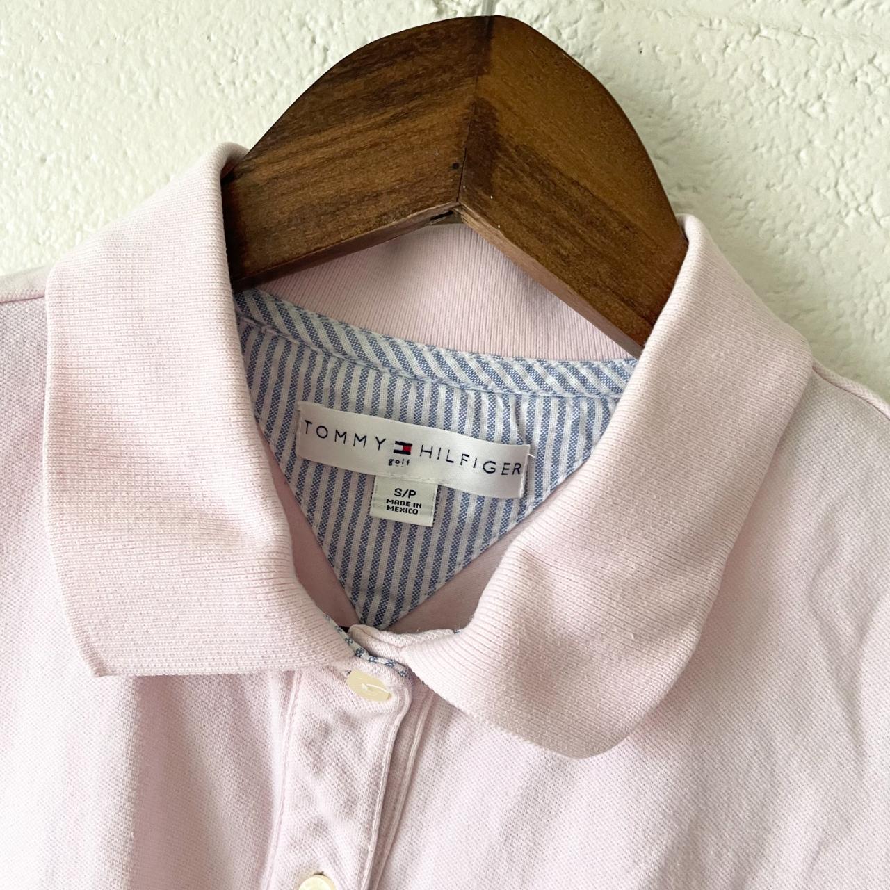 - Tommy Hilfiger TH Pink Sleeveless Collared Polo... - Depop