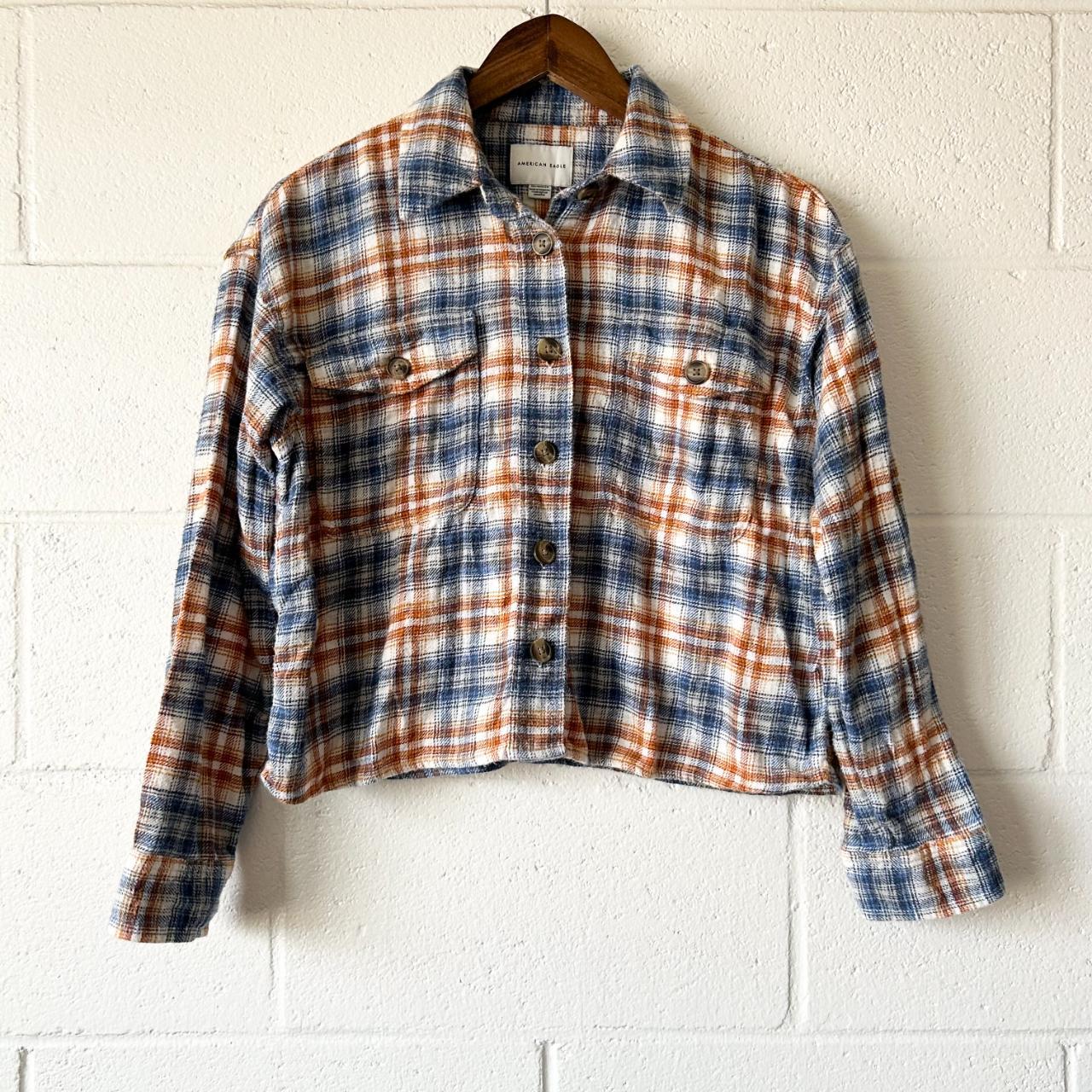 - American Eagle Outfitters Plaid Outdoor Long... - Depop