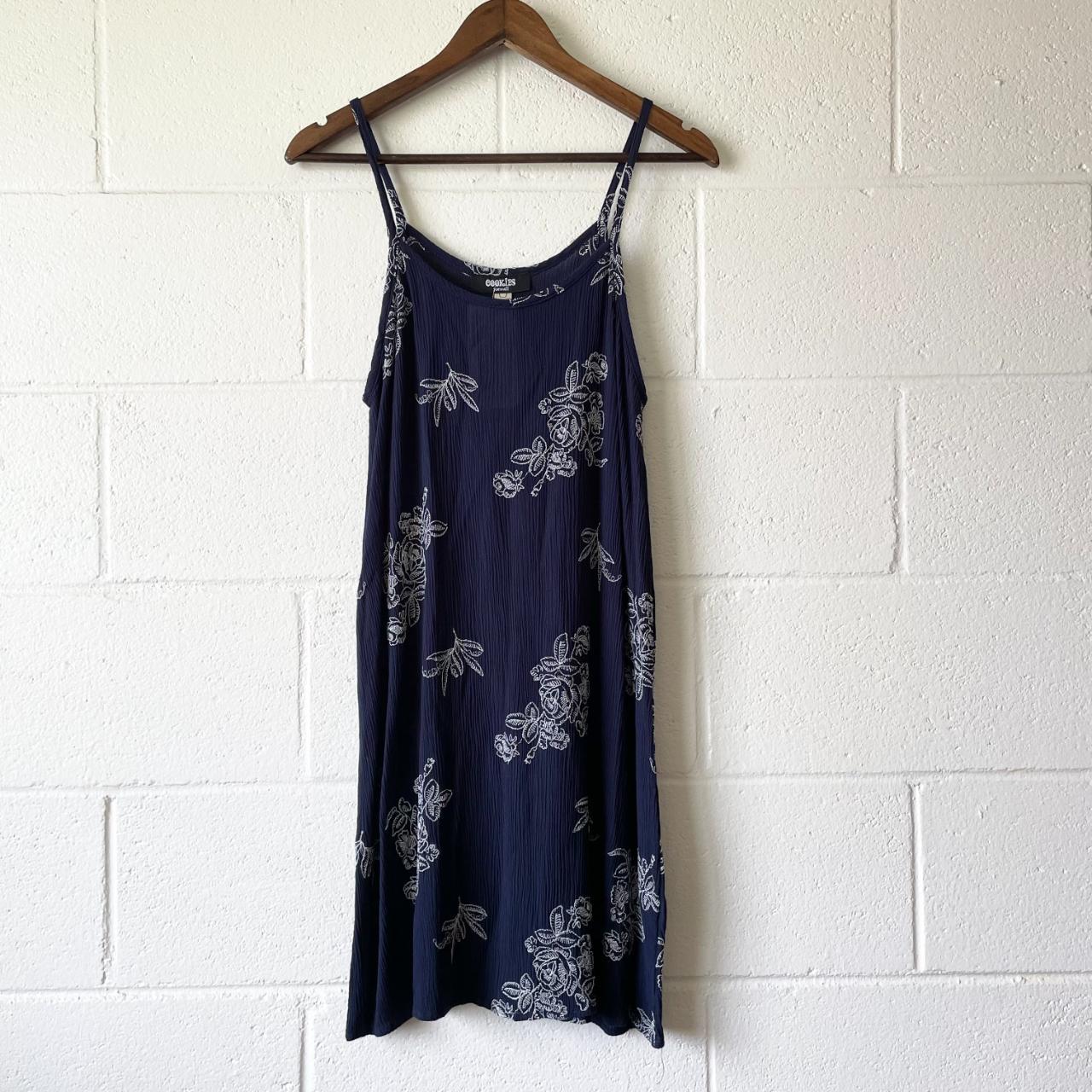- Cookies Clothing Hawaii Navy Floral Embroidered... - Depop