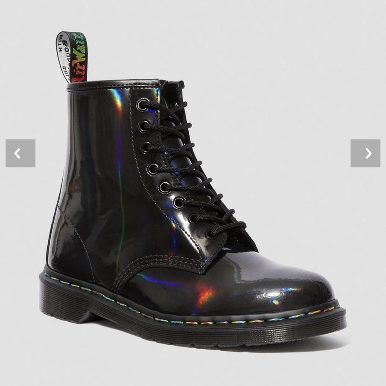 Rainbow Holographic Dr. Martens 1460 Boots 💿 🌈 ⭐️... - Depop