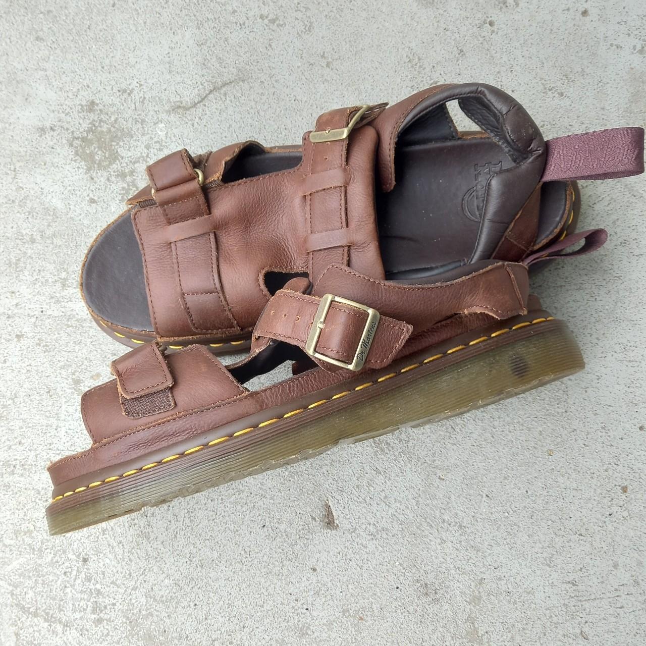 ⚫️Dr martens brown leather sandals size UK 9 (H1... Depop