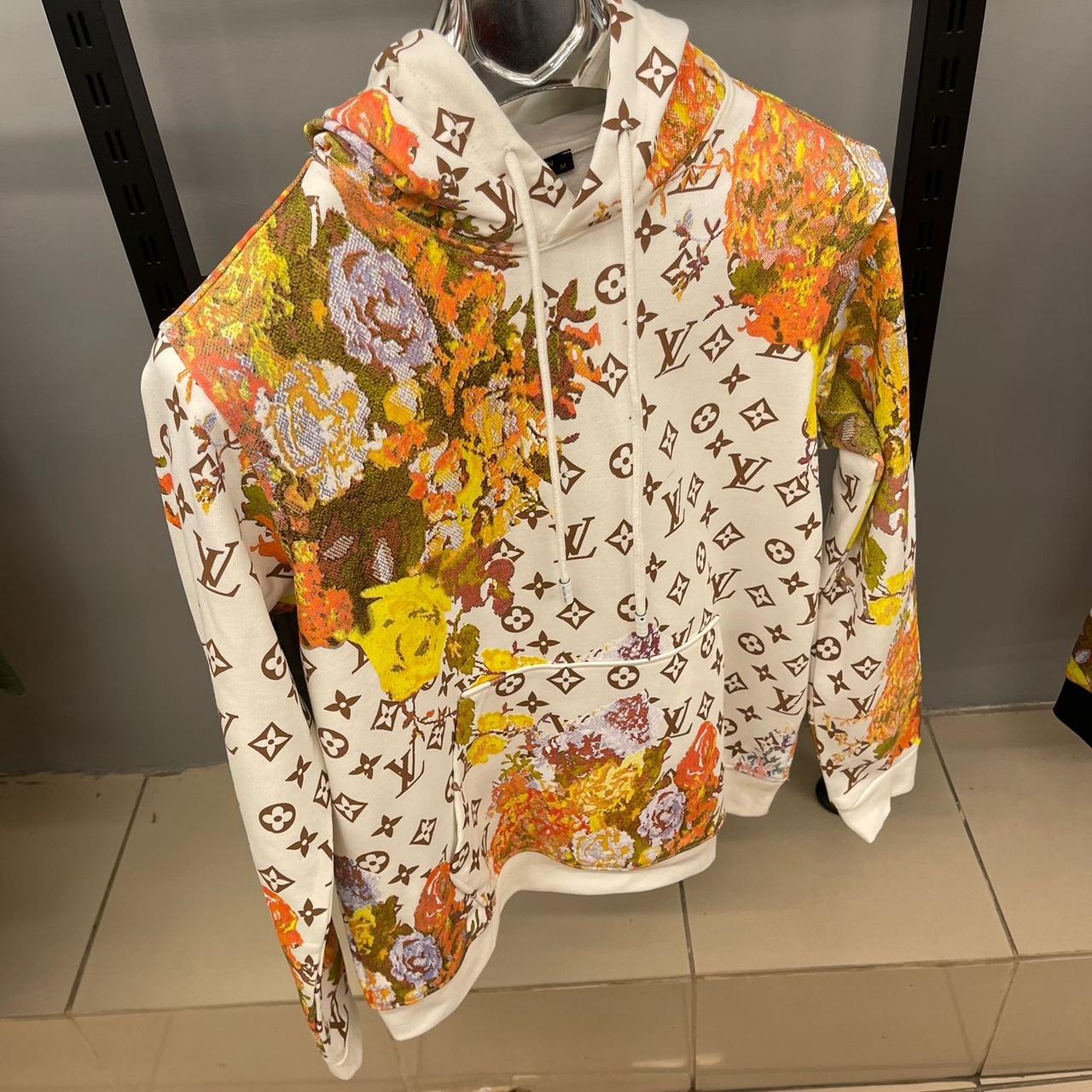 Louis Vuitton Men's Cream and Gold Hoodie Depop