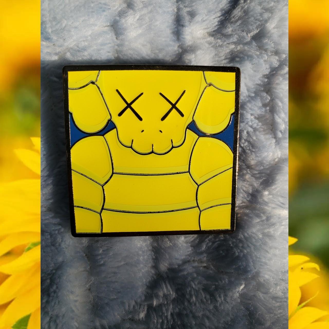 KAWS Brooklyn Museum WHAT PARTY Pin Yellow
