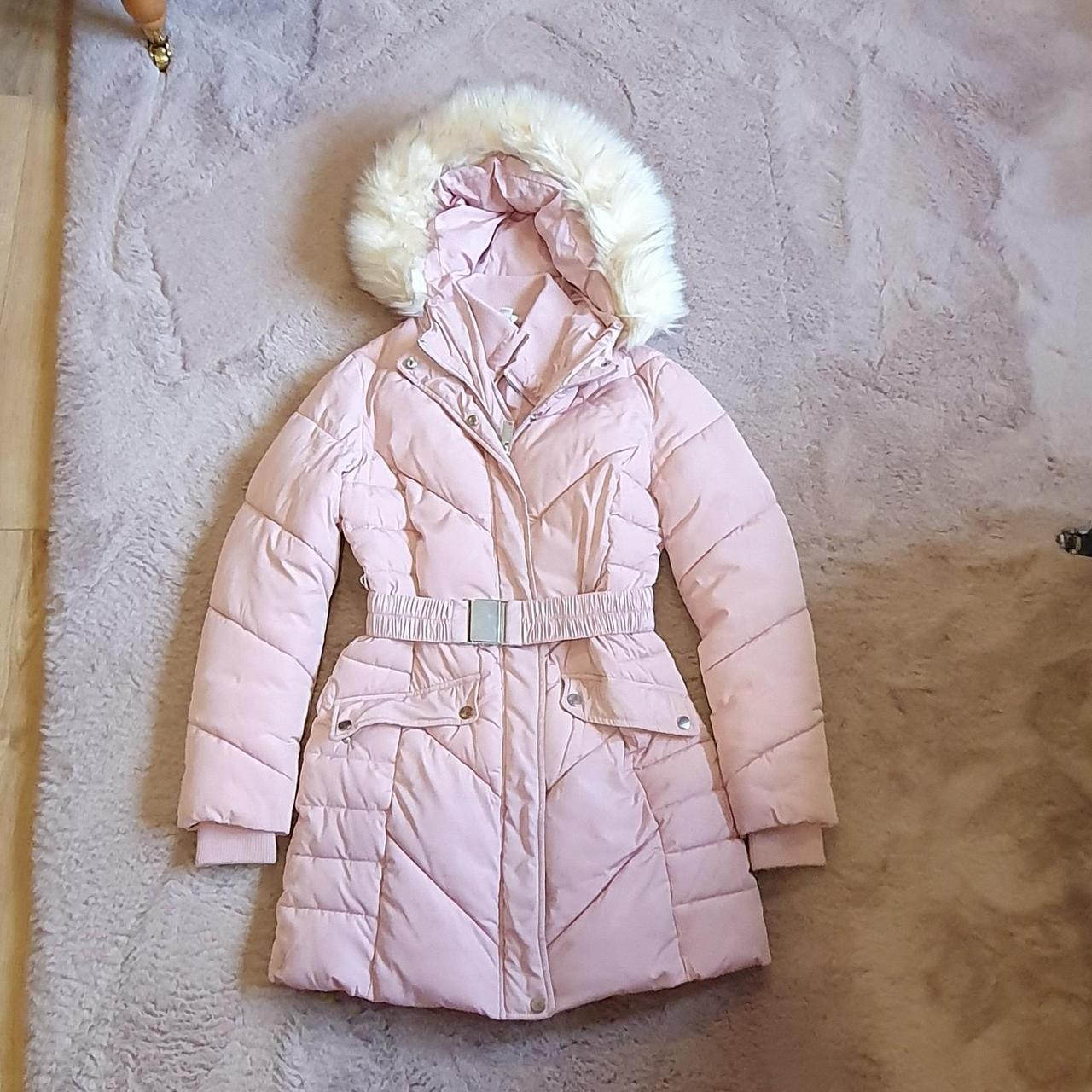 Pink winter puffer coat Miss Selfridge size 6 Will