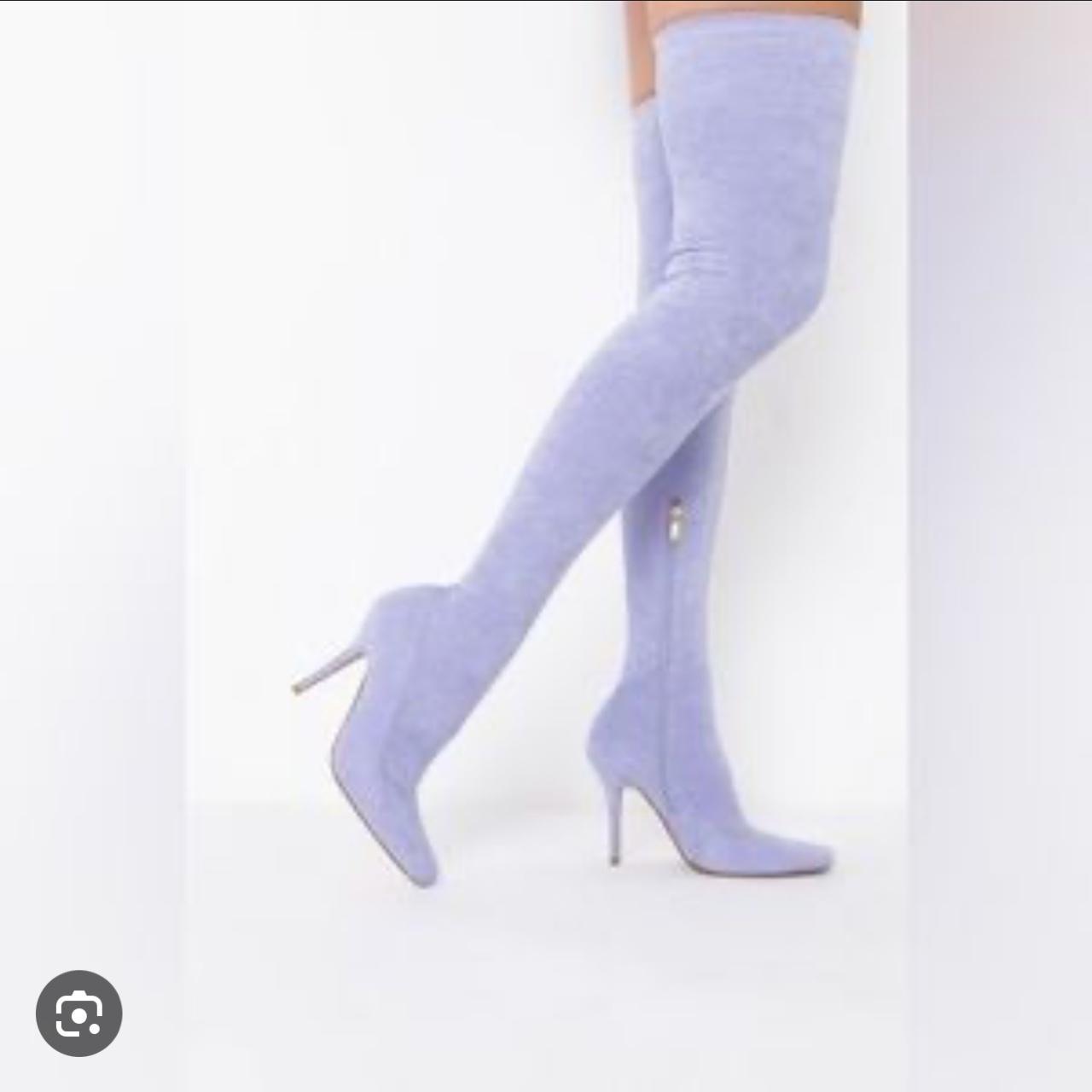 Light purple thigh high hot sale boots