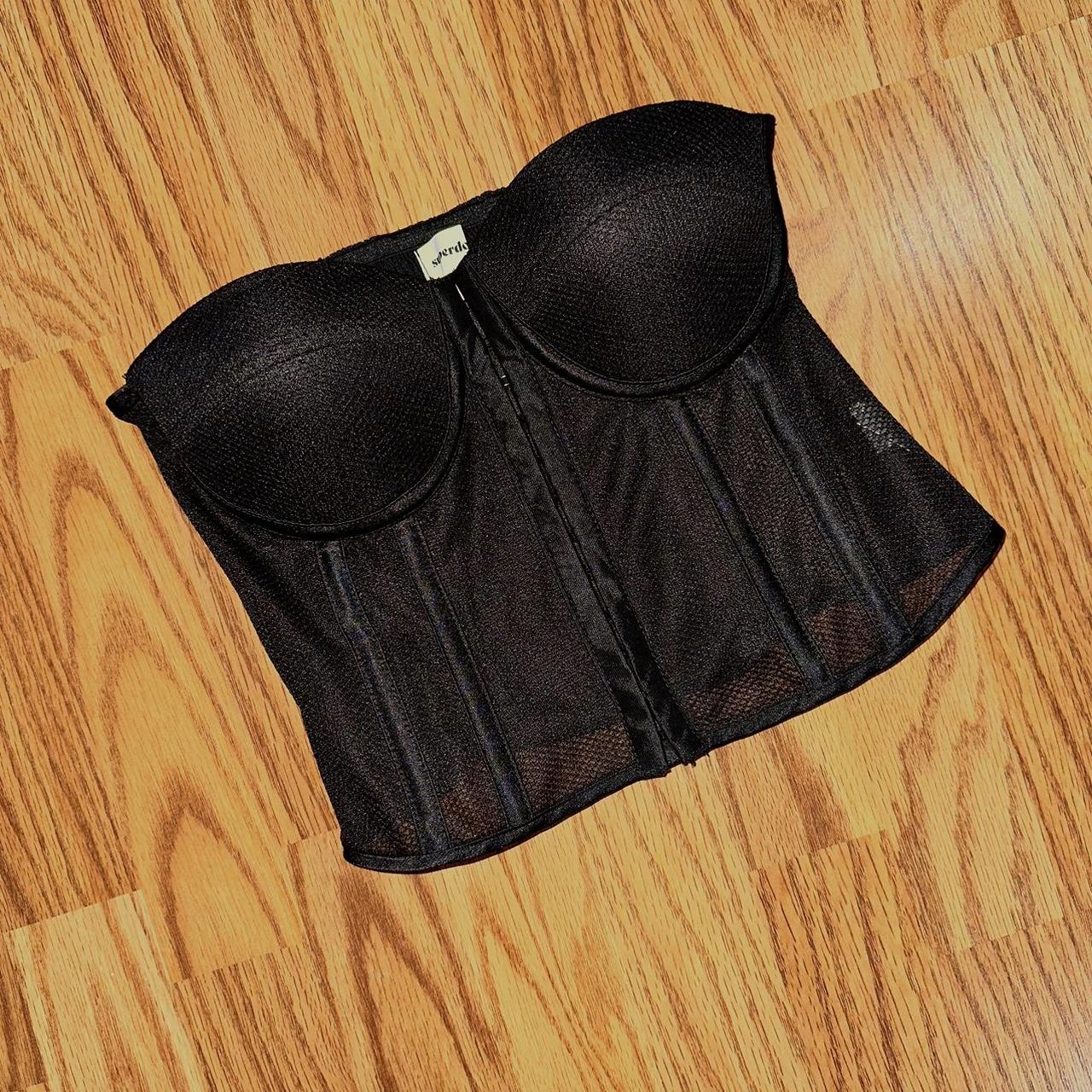 Revolve Superdown Jeanine Mesh Corset in Black Worn - Depop