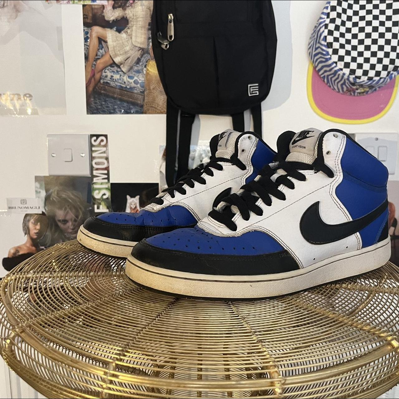 nike court vision mid black and blue