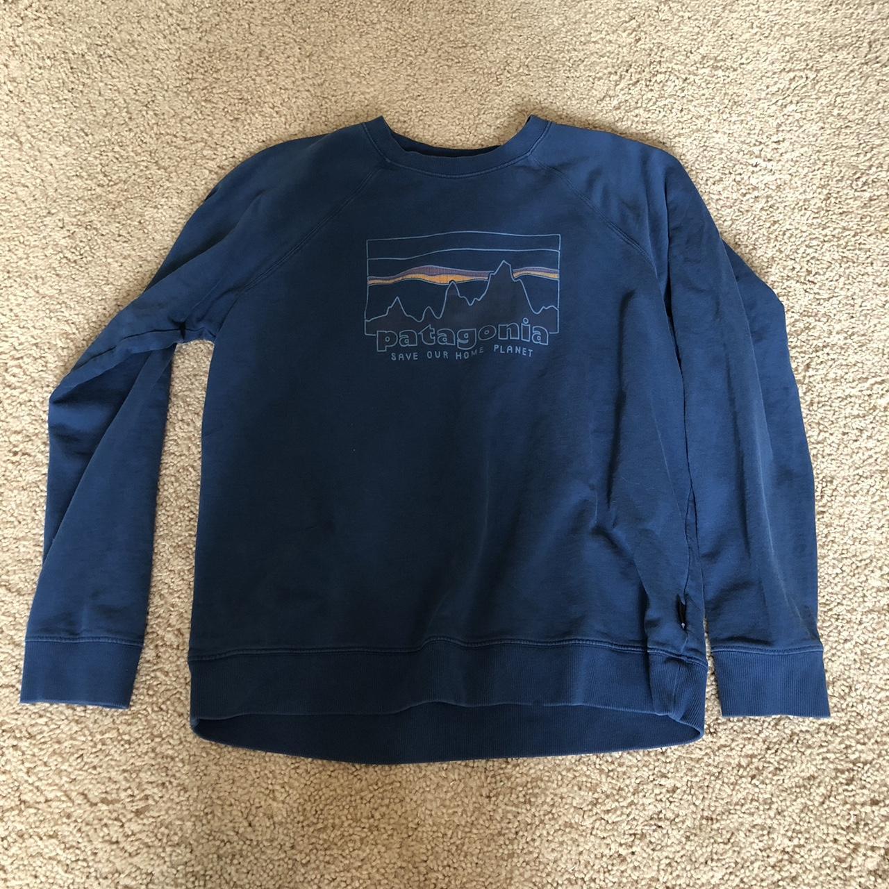 Navy best sale patagonia sweatshirt