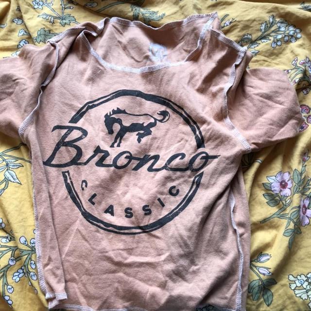 Orange PINK blinged Broncos shirt almost new barely - Depop