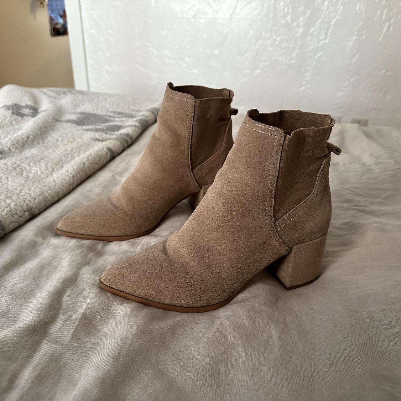 Beige on sale booties suede