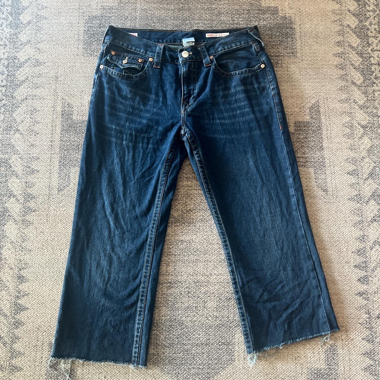 sick true religion jeans! 36 waist cut to a 27 inch... - Depop