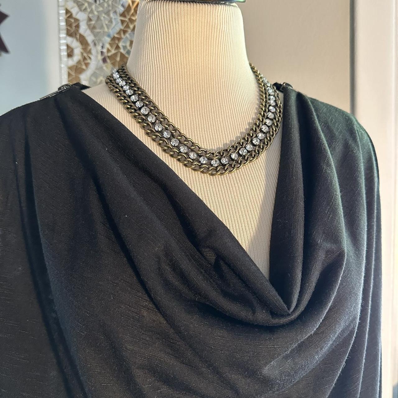 Sexy Buffalo by David Bitton Cowl Neck Black Top... - Depop