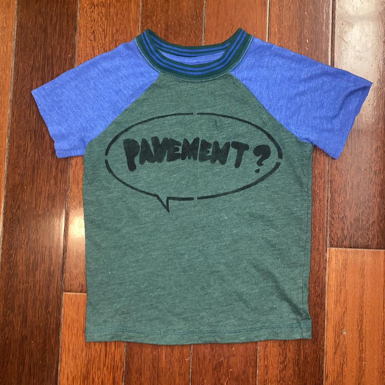 UPCYCLED PAVEMENT BABY BAND TEE SHIRT green and blue... Depop