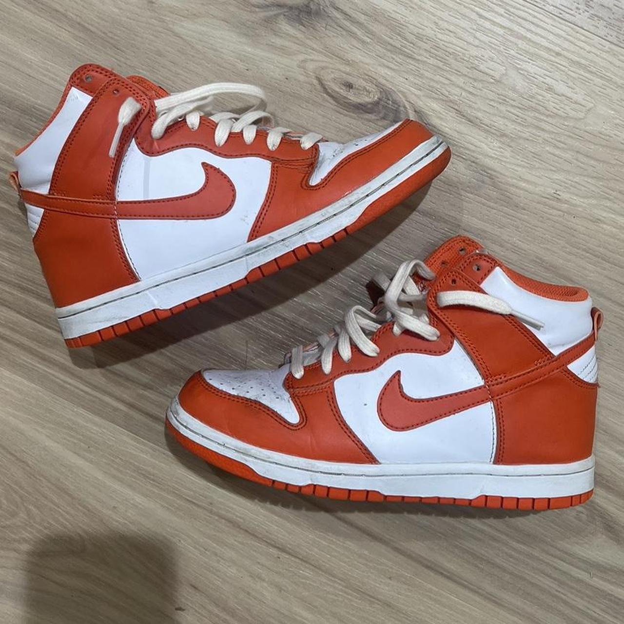 Orange Syracuse Nike Dunk Highs, Size 7W,