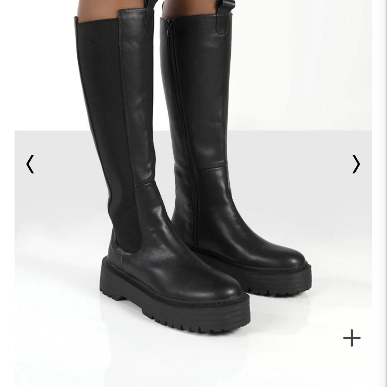 public desire dynasty western knee boots in black