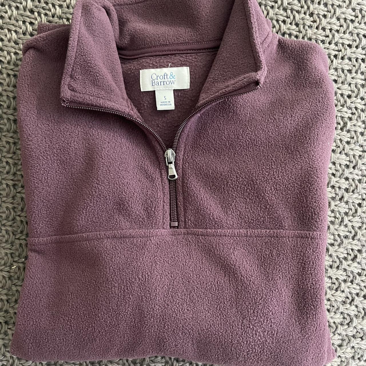 Maroon quarter zip fleece - Depop