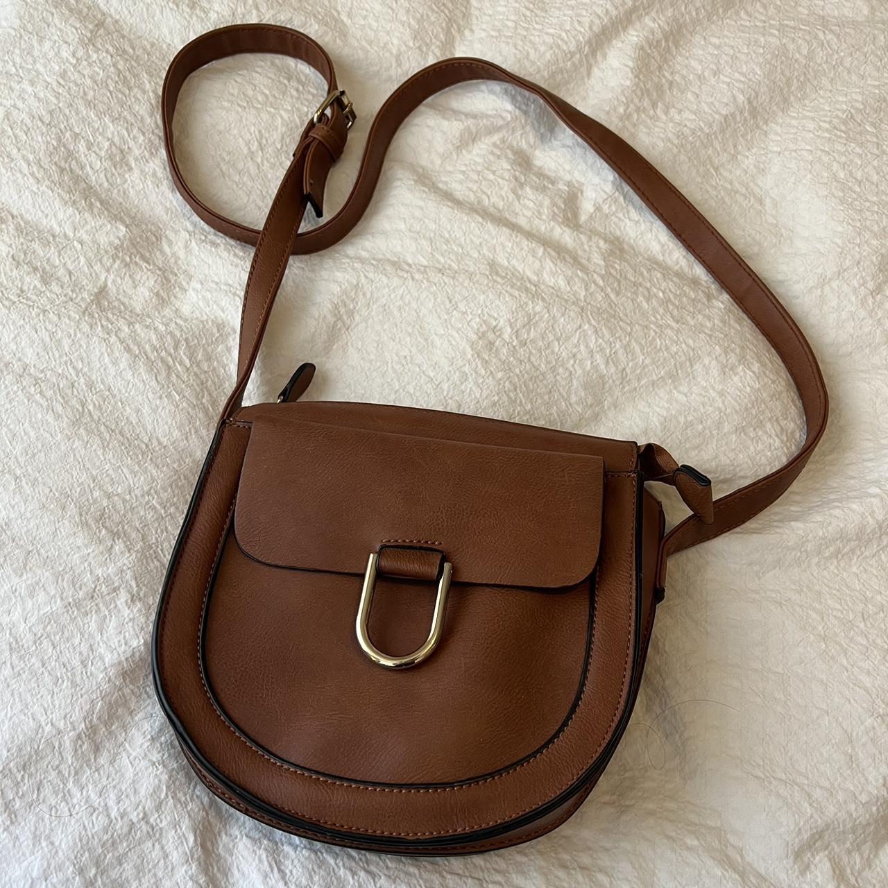 Warehouse brown cross body bag - worn once,... - Depop