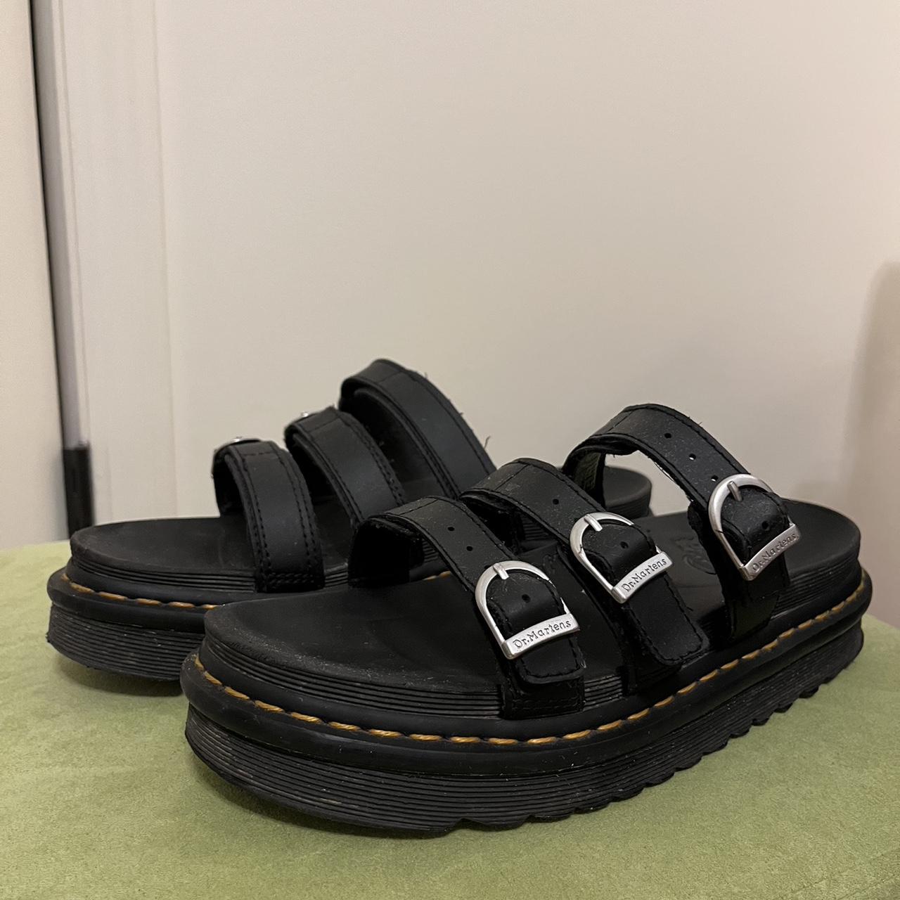 Doc Marten Blaire Leather Slide Sandals... - Depop