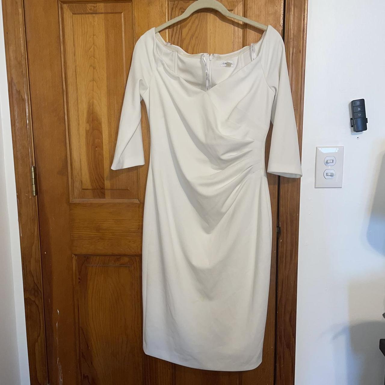 Calvin Klein Women's White Dress | Depop