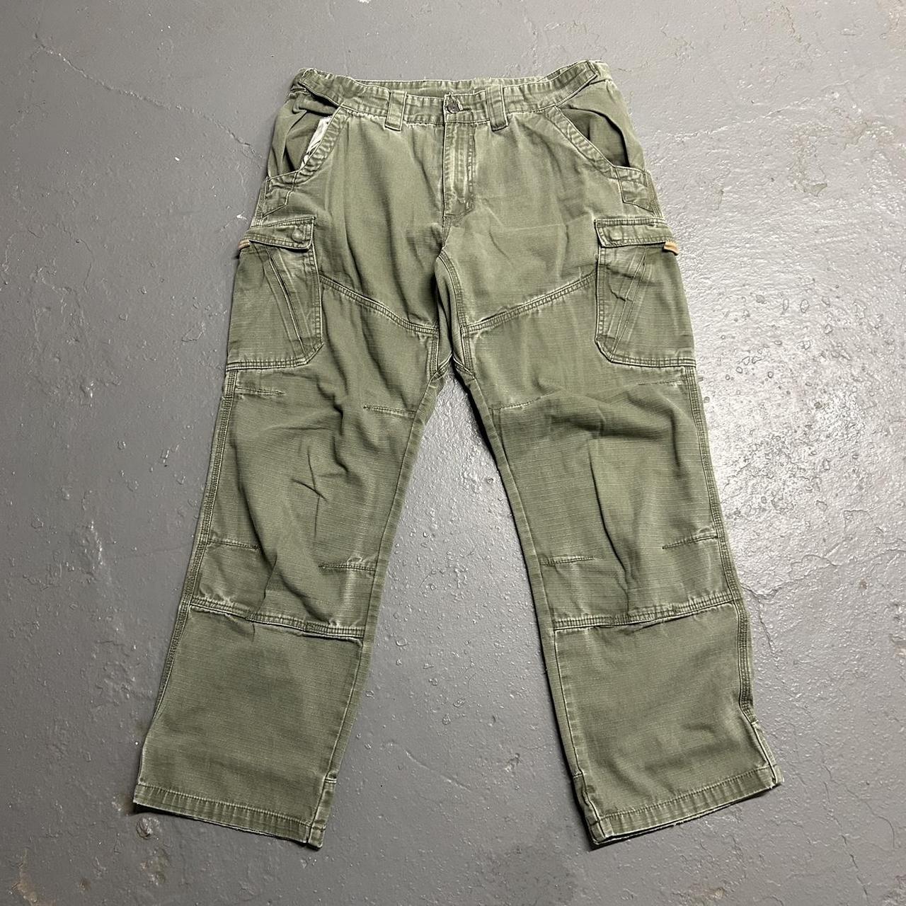 Baggy Military Double Knee Mint Green Army Style... - Depop