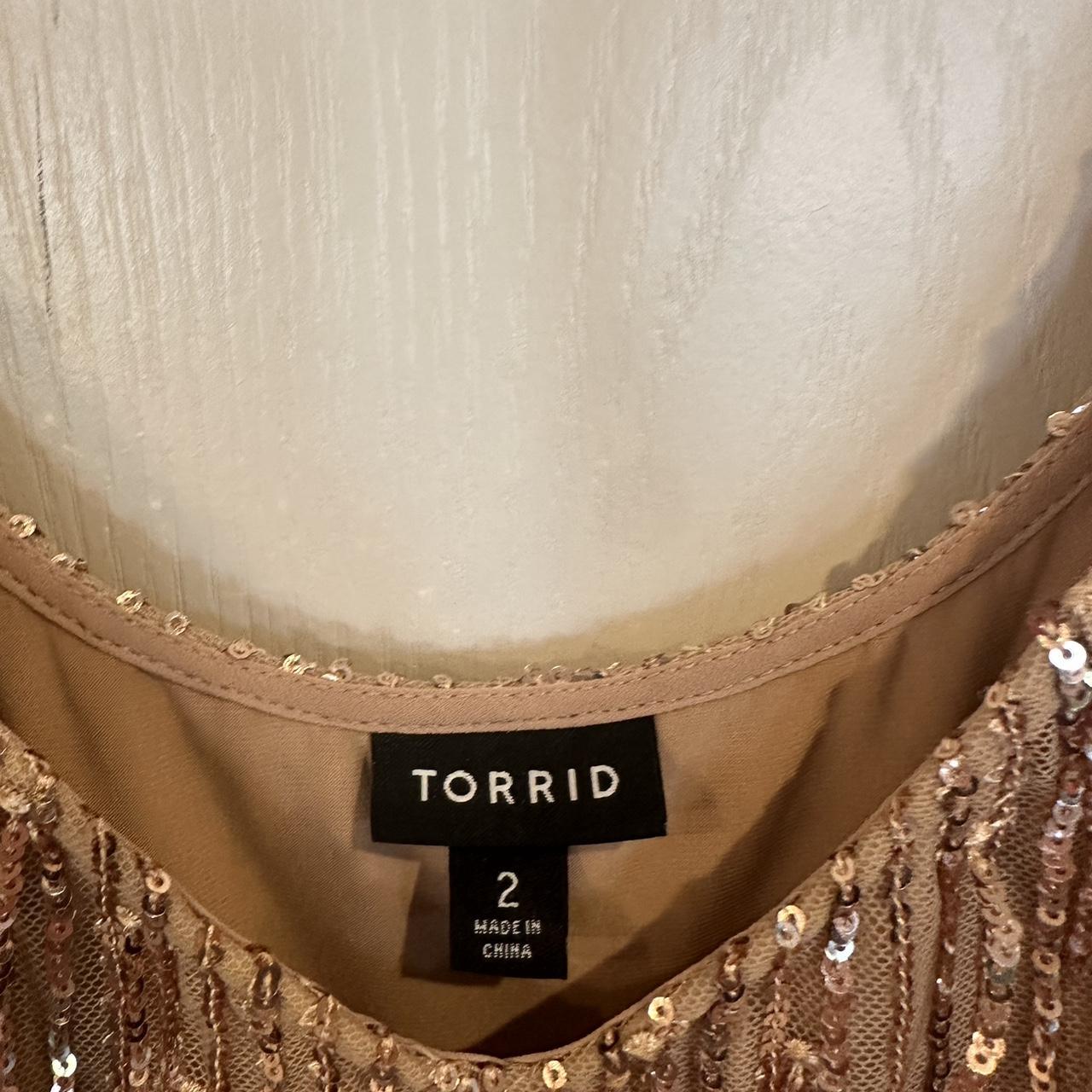 Torrid women's Gold Shimmer Fringe Mini Dress plus - Depop