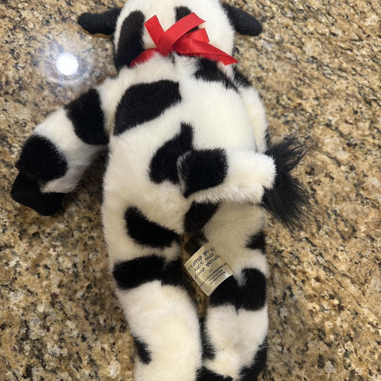 Build A Bear Retired Black White Holstein Cow Plush Stuffed Animal with Cow online Bell