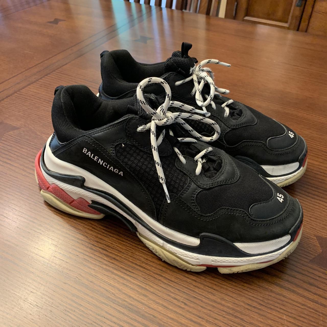 Balenciaga Triple S Black White Red 2018 reissued Depop