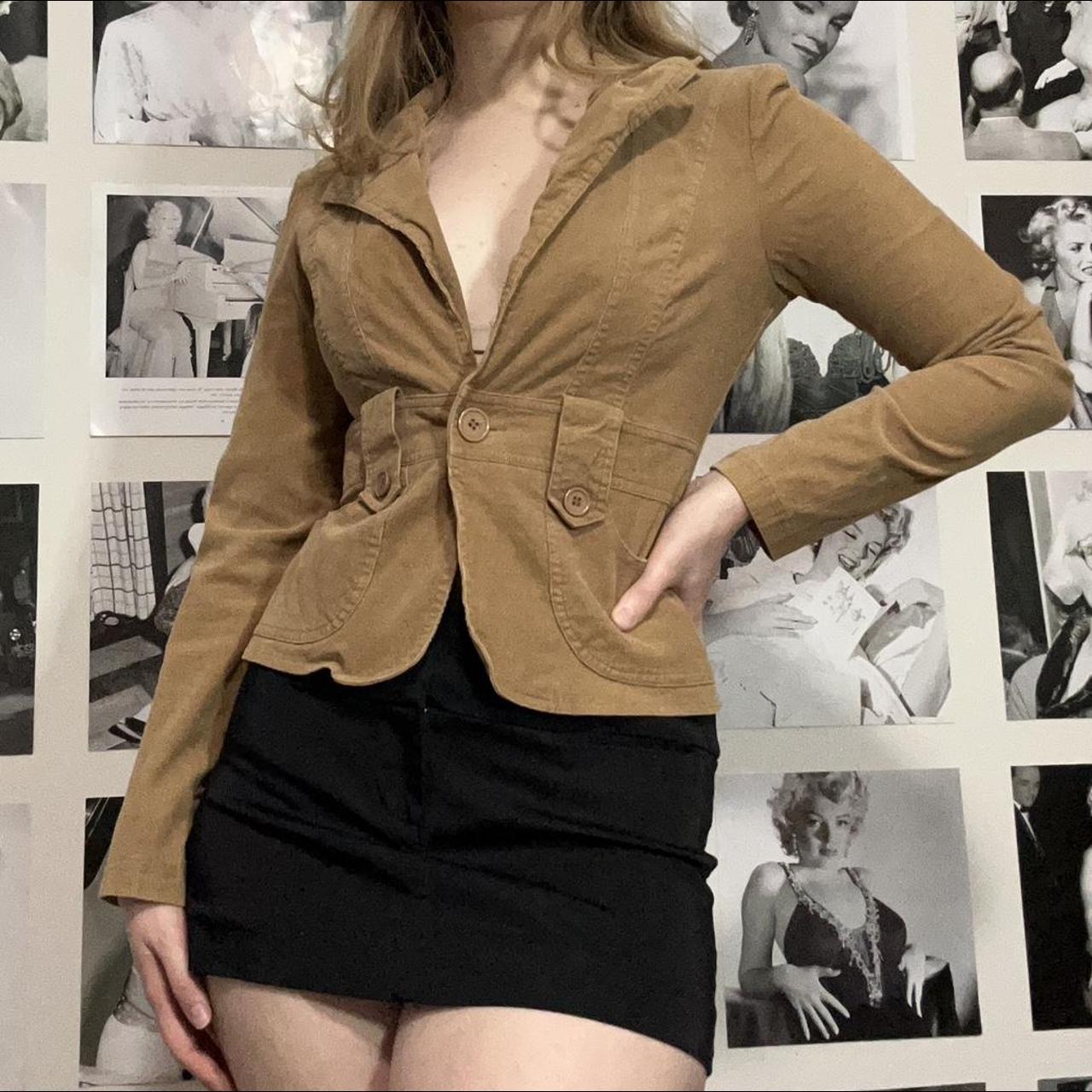 Tan corduroy shop blazer womens