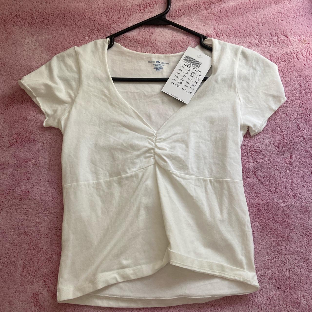 brandy melville white gina top in perfect... Depop