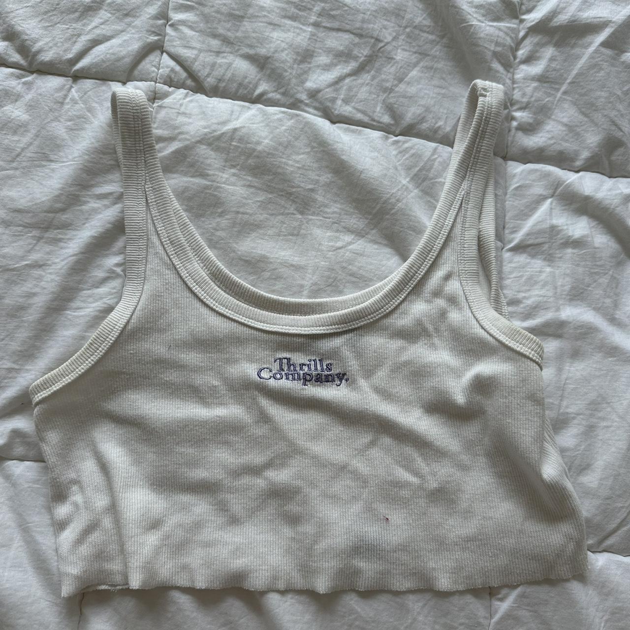Thrills white tank so cute with a pair of jeans or... - Depop