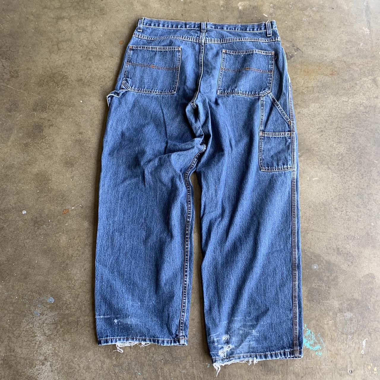 Vintage 90s 8 ball denim baggy carpenter jeans... - Depop