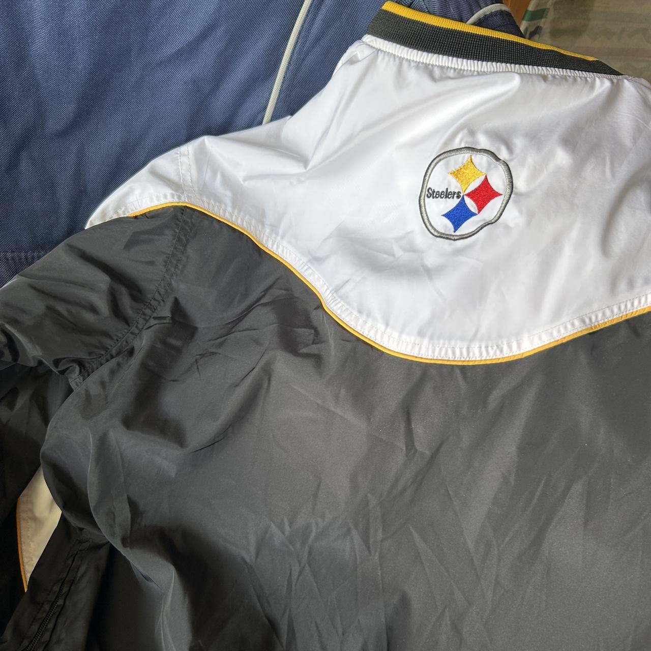 Pittsburg Steelers hooded Reebok Winter coat jacket Mens XL Black Yellow  NFL