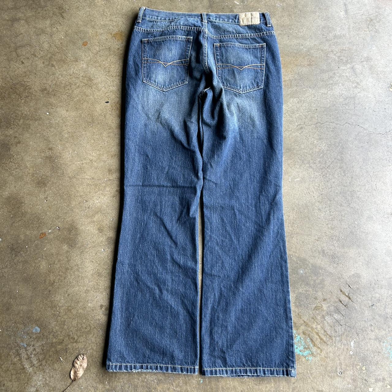 Vintage y2k wide leg anchor blue jeans 🌠 flaw... - Depop
