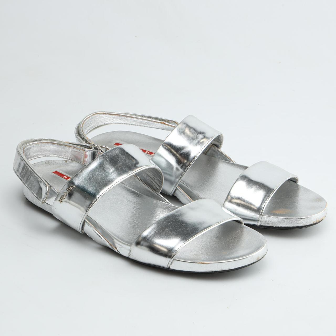 Prada metallic sandals best sale