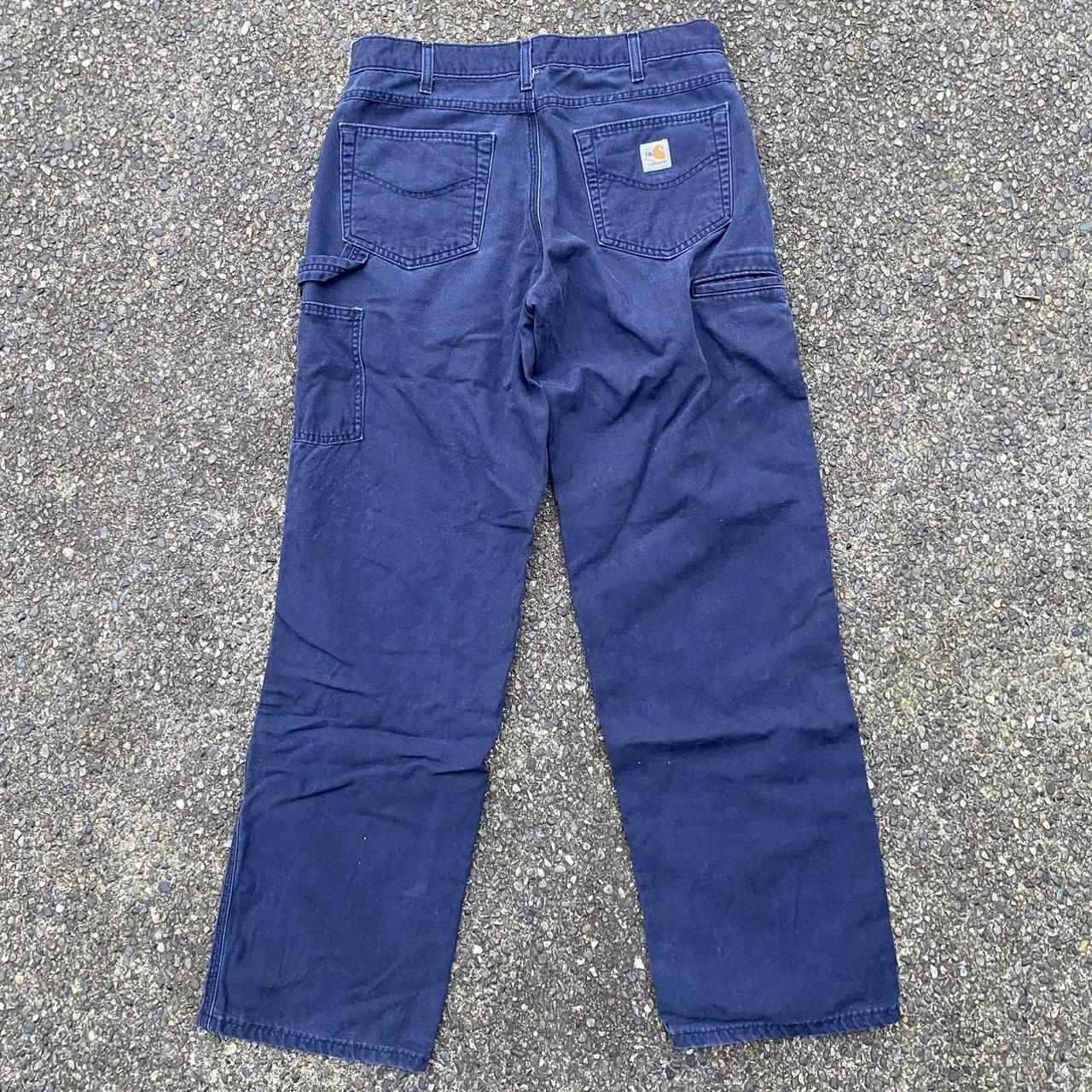 Carhartt Men's Navy and Blue Trousers | Depop