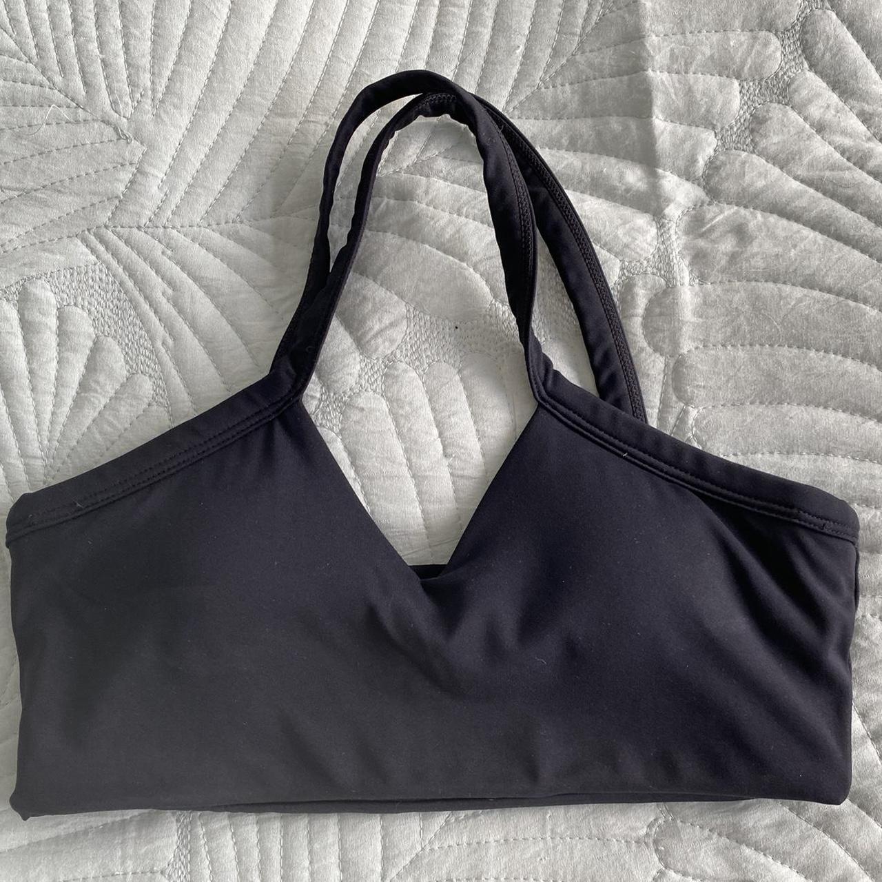 Crop shop boutique black sports bra Removable... - Depop