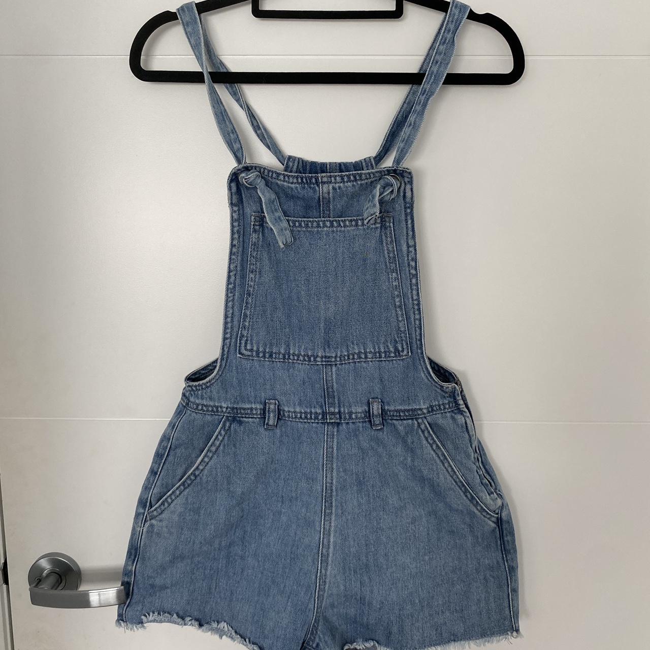 Subtitled denim overalls Size xs $20 Open to offers - Depop