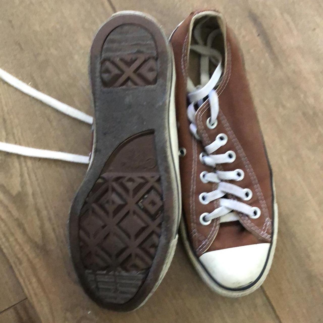 Brown Low-Top Converse Brand New Shoelaces Used - Depop