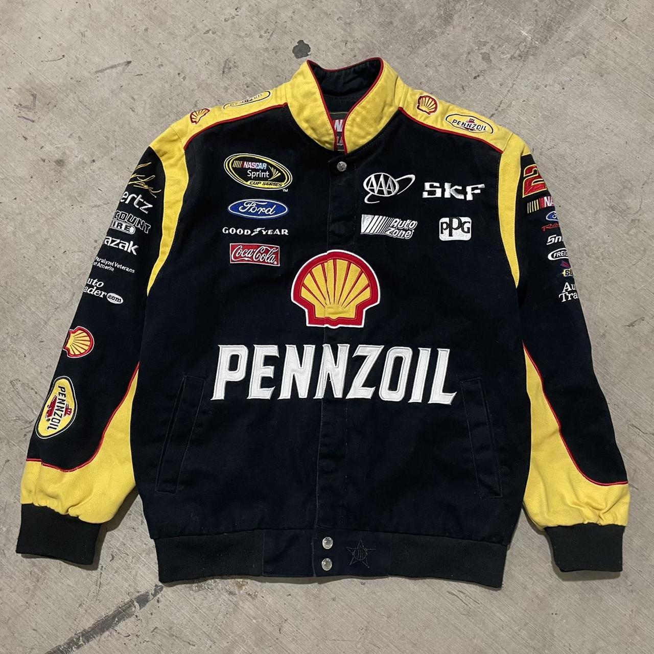 NASCAR Men's Black and Yellow Jacket | Depop